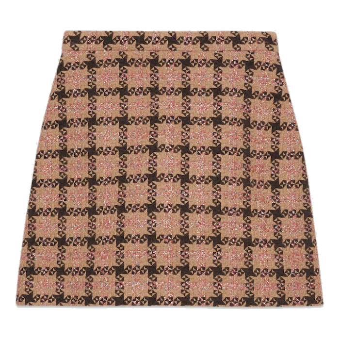 (WMNS) Gucci Lam check tweed mini skirt 'Pink Brown' 677554-ZAHD6-5150