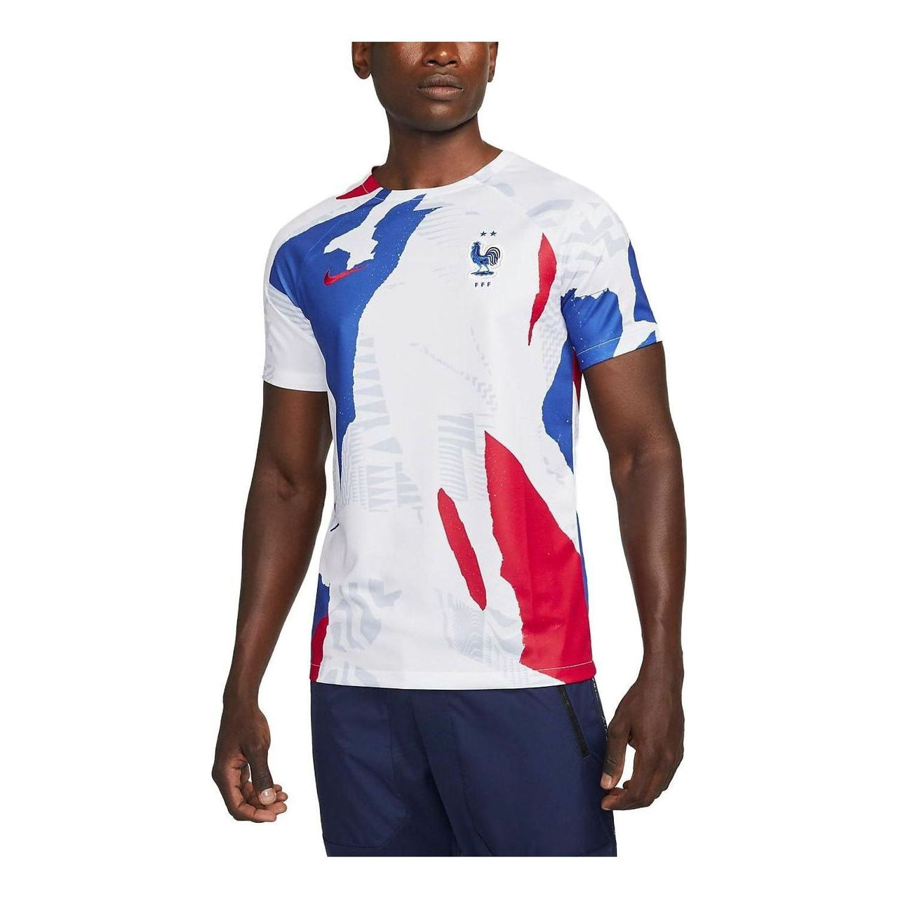 Nike France 2022 Pre Match Training Jersey 'White Red Blue' DM9548-100