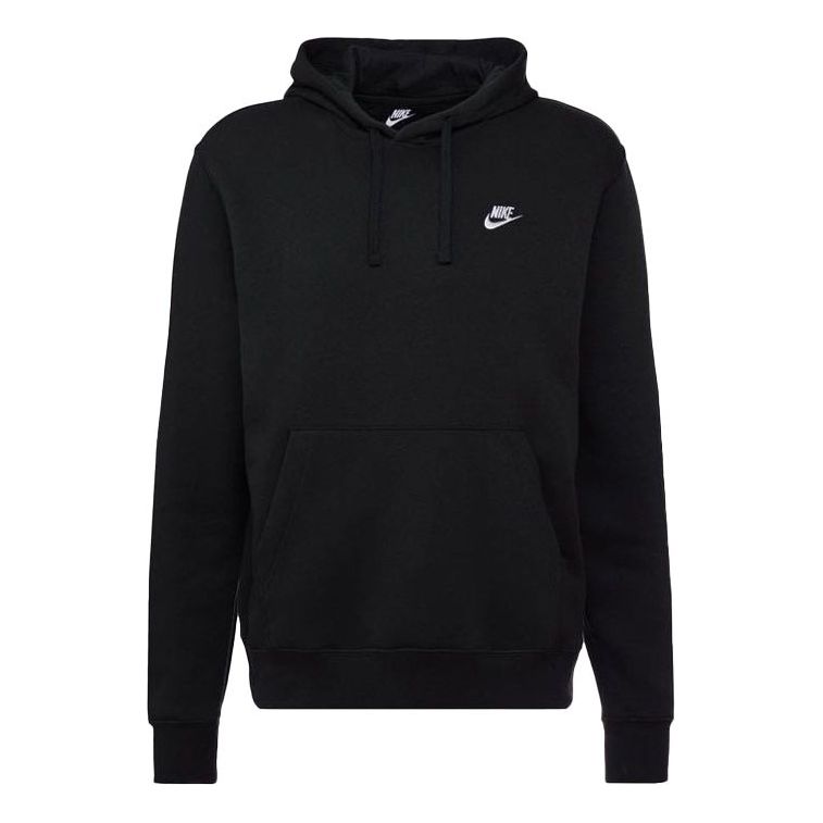 Nike Sportswear Club Fleece Pullover Hoodie 'Black white' BV2654-010