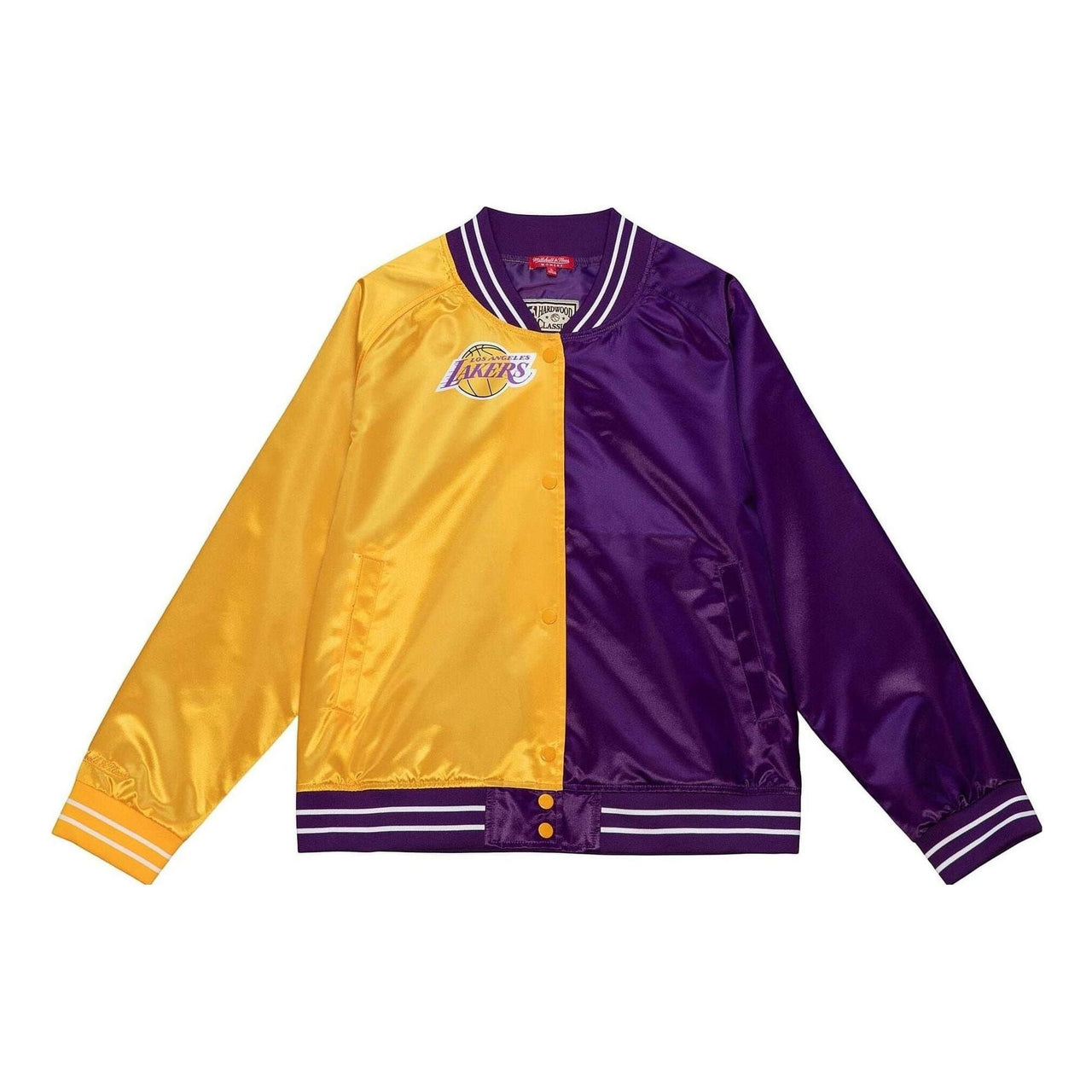 (WMNS) Mitchell & Ness x NBA Big Face Colorblock Jacket 'Los Angeles Lakers' OJBF4356-LALYYPPPYELL