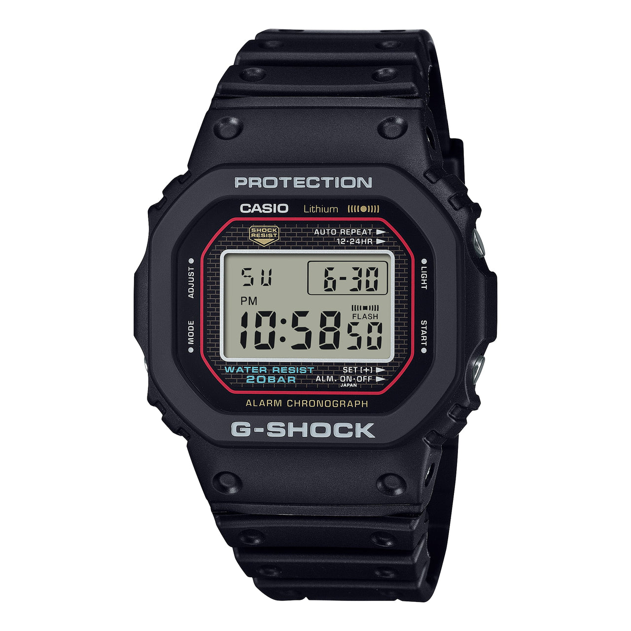 CASIO G-Shock 5000 Series Digital 'Black Red' DW-5000R-1A
