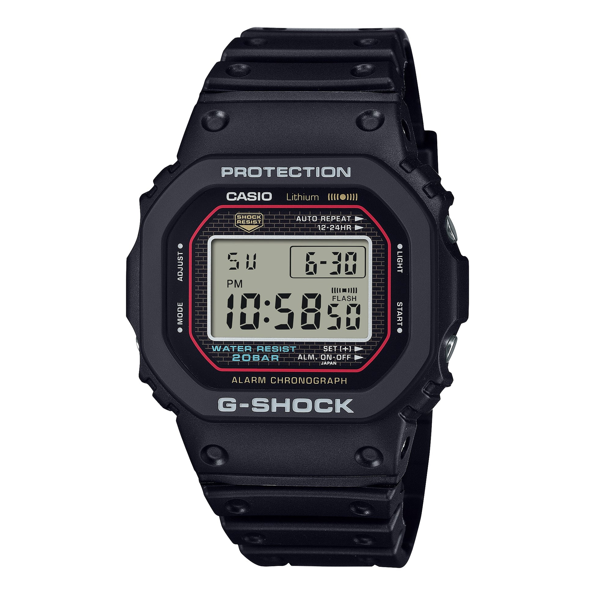 CASIO G-Shock 5000 Series Digital 'Black Red' DW-5000R-1A