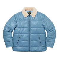 Supreme x Schott Shearling Collar Leather Puffy Jacket 'Teal White' SUP-FW21-356