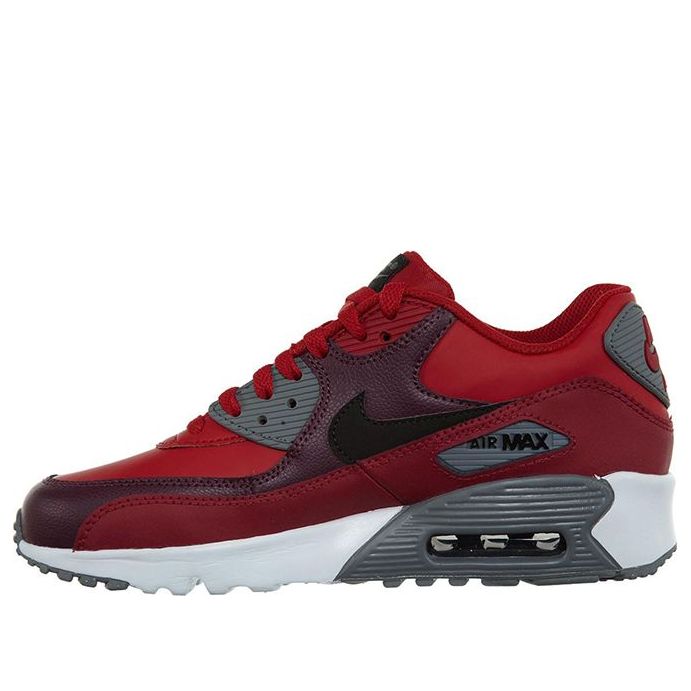 (GS) Nike Air Max 90 LTR Leather Low-Top Red 833412-601
