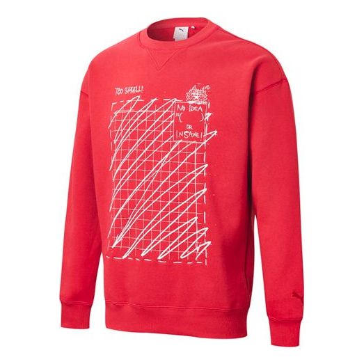 PUMA X Michael Lau Graphic Long Sleeve Crew Neck Sweaters 'Red' 530351-22