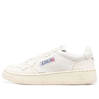 (WMNS) AUTRY Medalist Low Soft Goatskin and Frayed Canvas 'White and Ivory White' AULW-CB01