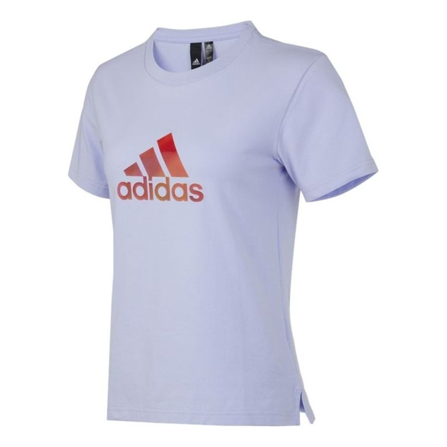 (WMNS) adidas Fi W Shiny Bos Logo T-Shirts 'Purple' H09754