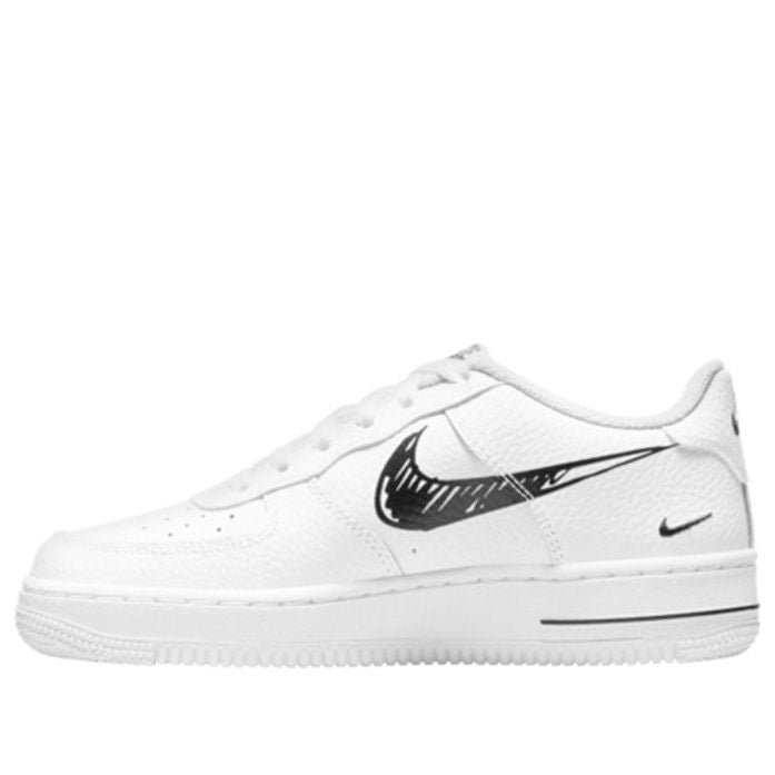 (GS) Nike Air Force 1 Low 'Doodle Swoosh - White Black' DM3177-100