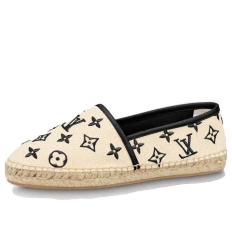 (WMNS) LOUIS VUITTON Starboard Flat Espadrille Shoes 'Beige Black Monogram' 1ABTZC