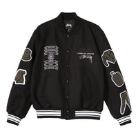COMME des GARCONS CDG x Stussy SS20 Varsity Jacket Patch baseball Jacket 'Black' 115551