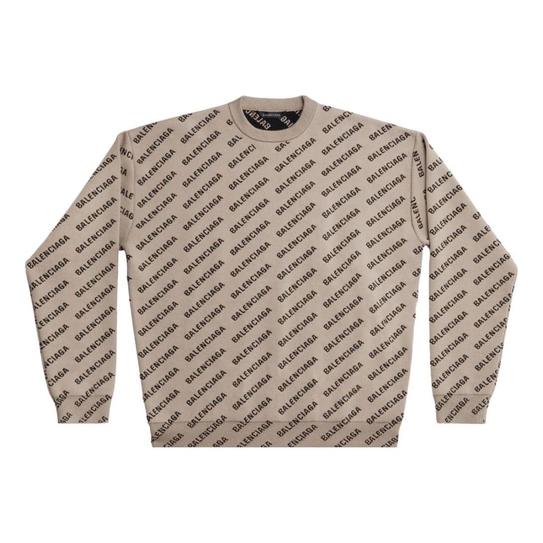 Balenciaga Mini Allover Logo Sweater 'Beige' 736247T32339977