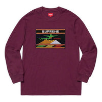 Supreme SS19 Needlepoint Patch LS Top Purple SUP-SS19-334S