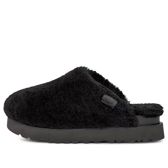 (WMNS) UGG Fuzz Sugar Slide 'Black' 1135132-BLK