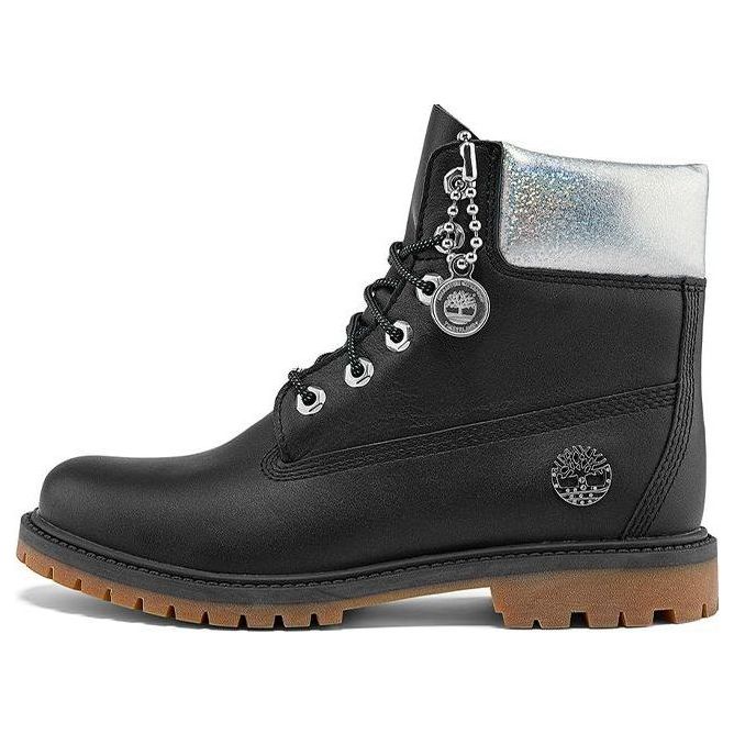 (WMNS) Timberland Heritage 6 Inch Waterproof Boots 'Black Full Grain with Silver Collar' A2M8GW