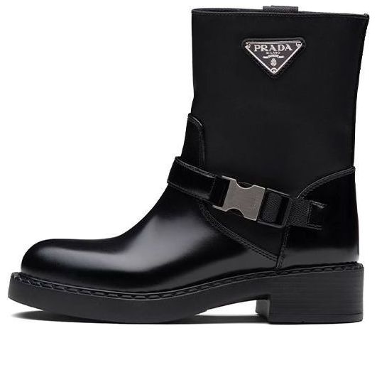 (WMNS) PRADA Brushed Leather and Re-Nylon Boots 'Black' 1U682M_3LF7_F0002_F_B050