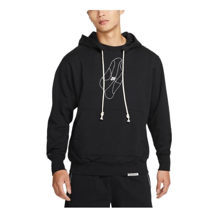 Nike front logo printed hoodie 'Black' DQ6104-010
