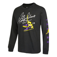 Men's Nike Lal Nk Cts Jdn Stmt Ls Te Shoes Printing Sports Round Neck Long Sleeves Black T-Shirt DA6533-010