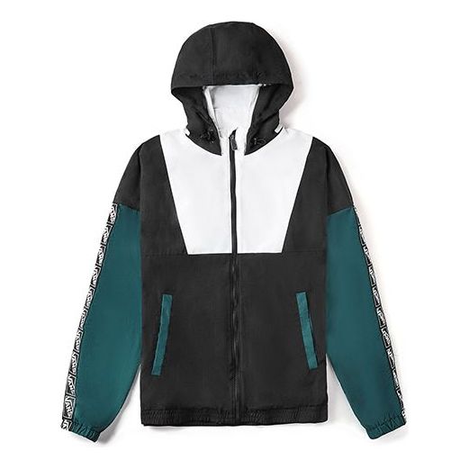 Vans Sports Hooded Jacket Couple Style Black Green Black-Green VN0A4MLABLK