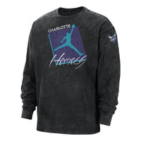Air Jordan Max90 Charlotte Hornets Courtside Statement Edition NBA Long-Sleeve T-Shirt 'Black' DZ5555-010