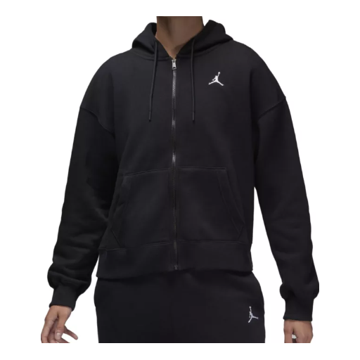 (WMNS) Air Jordan Brooklyn Fleece Full Zip Hoodie 'Black' FD7866-010