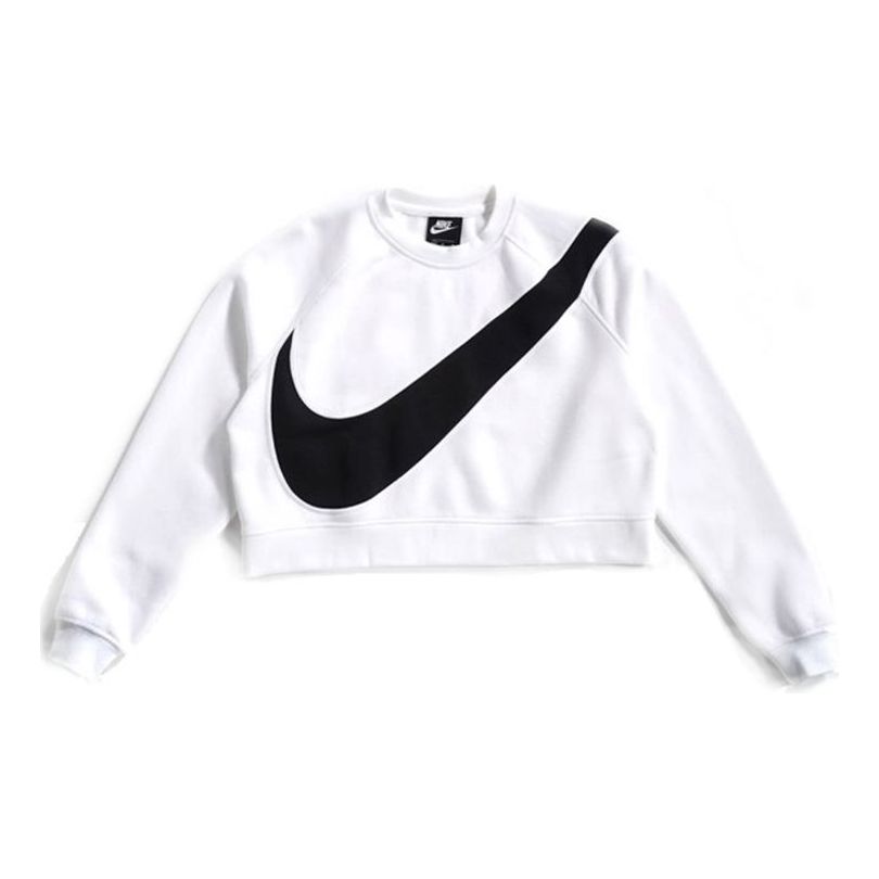 (WMNS) Nike Sportswear Swoosh Large Fleece Round Neck White BV3934-100