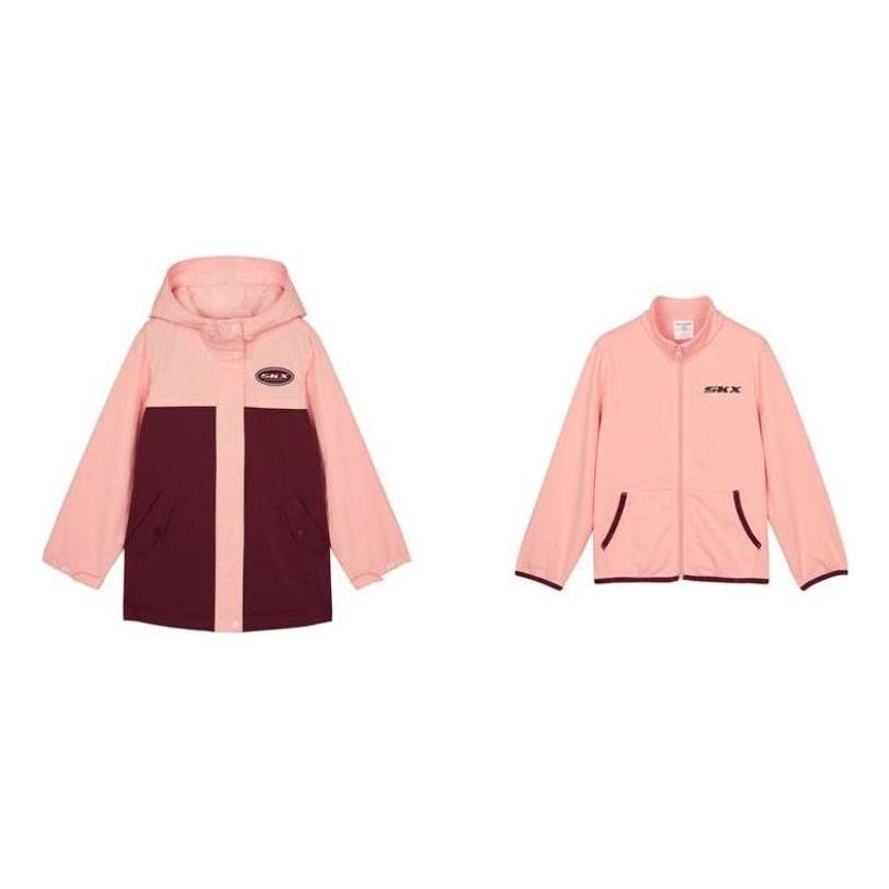 (GS) Skechers SKX Logo Printed 3-In-1 Jacket Suit 'Pink Burgundy' L321G104
