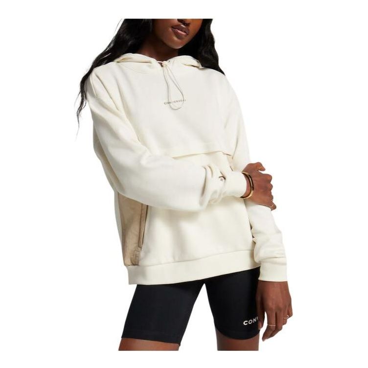 (WMNS) Converse Wordmark Hoodie 'Egret' 10026576-A02