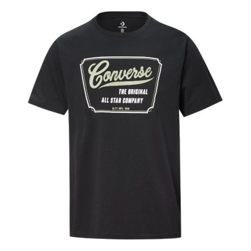 Men's Converse Alphabet Printing Short Sleeve Black 10018853-001