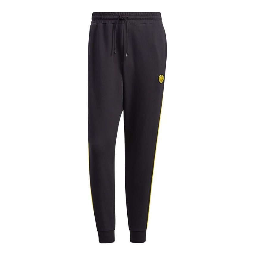 Men's adidas neo x SMILEY Crossover Smly Tp 1 Contrasting Colors Bundle Feet Sports Pants/Trousers/Joggers Black HB7411