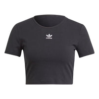 (WMNS) adidas originals Essentials Rib T-Shirt 'Black' II8057