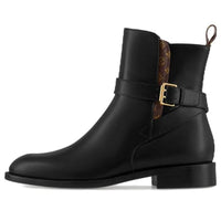 (WMNS) LOUIS VUITTON Westside Ankle Boots 'Black with Brown Monogram' 1ABUAU