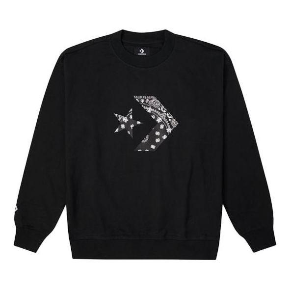 Converse Star Chevron Paisley Pattern Sweatshirt 'Black' 10023164-A02