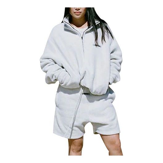 Fear of God Essentials SS20 Polar Fleece Sweat Shorts Cream White FOG-SS20-97