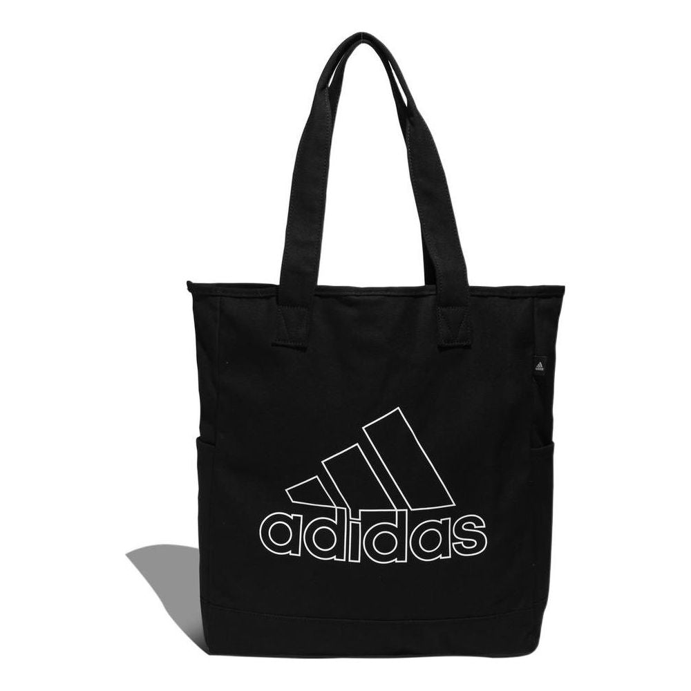 adidas Large logo Sports Minimalistic Canvas Tote Black Shoulder Bag GN8873