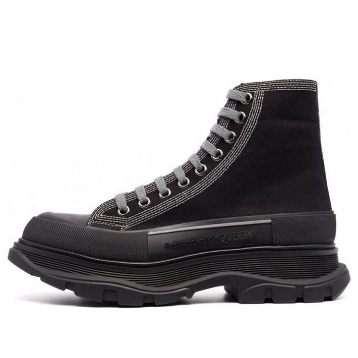 Alexander McQueen Tread Slick High-Top Sneakers 'Black Grey' 662681W4MV81081