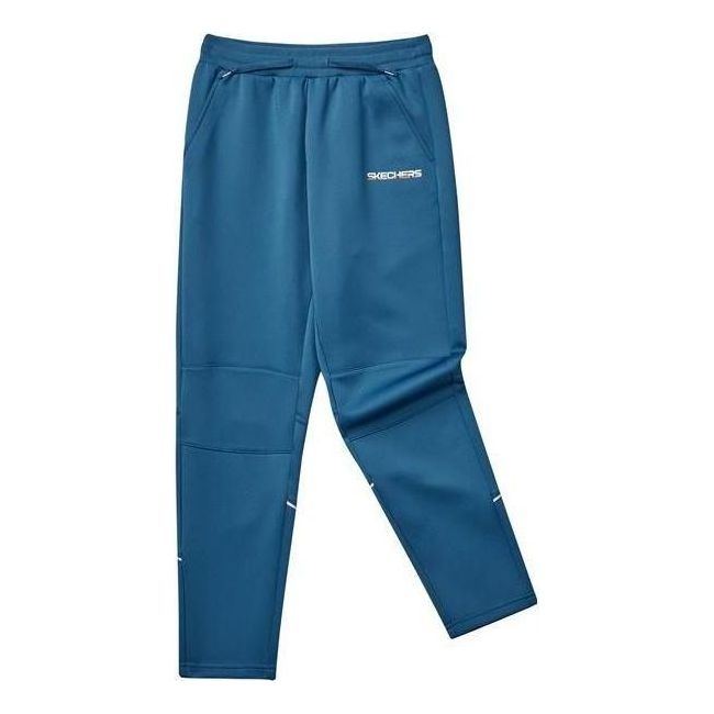 (GS) Skechers Letter Printed Straight-Leg Knitted Sports Pants 'Blue' P322K045-02A1