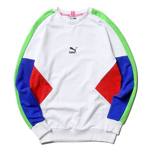 Men's PUMA TFS Crew Round Neck Pullover White 597328-52
