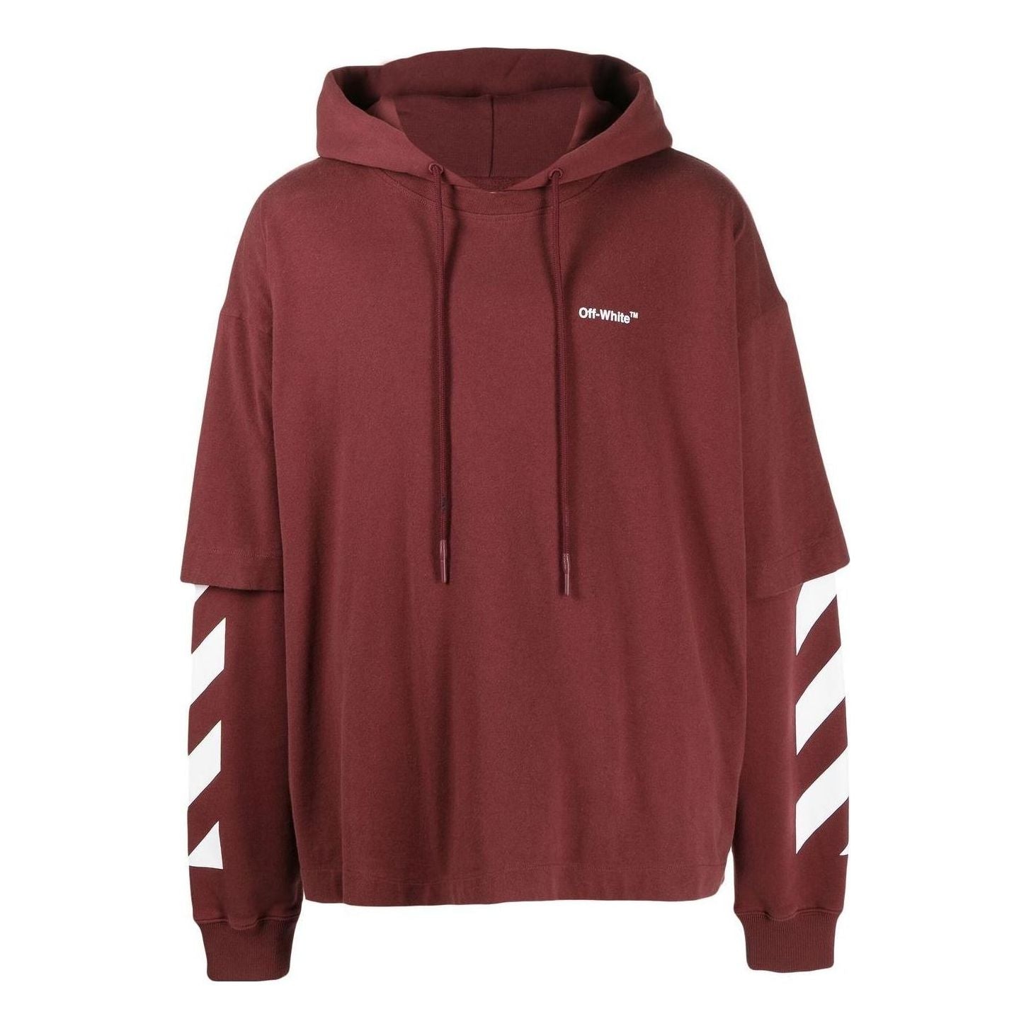 Off-White Diag-Sleeve Cotton Hoodie OMBB098F22FLE0012801