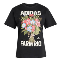 (WMNS) adidas x FARM Rio Graphic T-Shirt Asia Sizing 'Black' KR0281