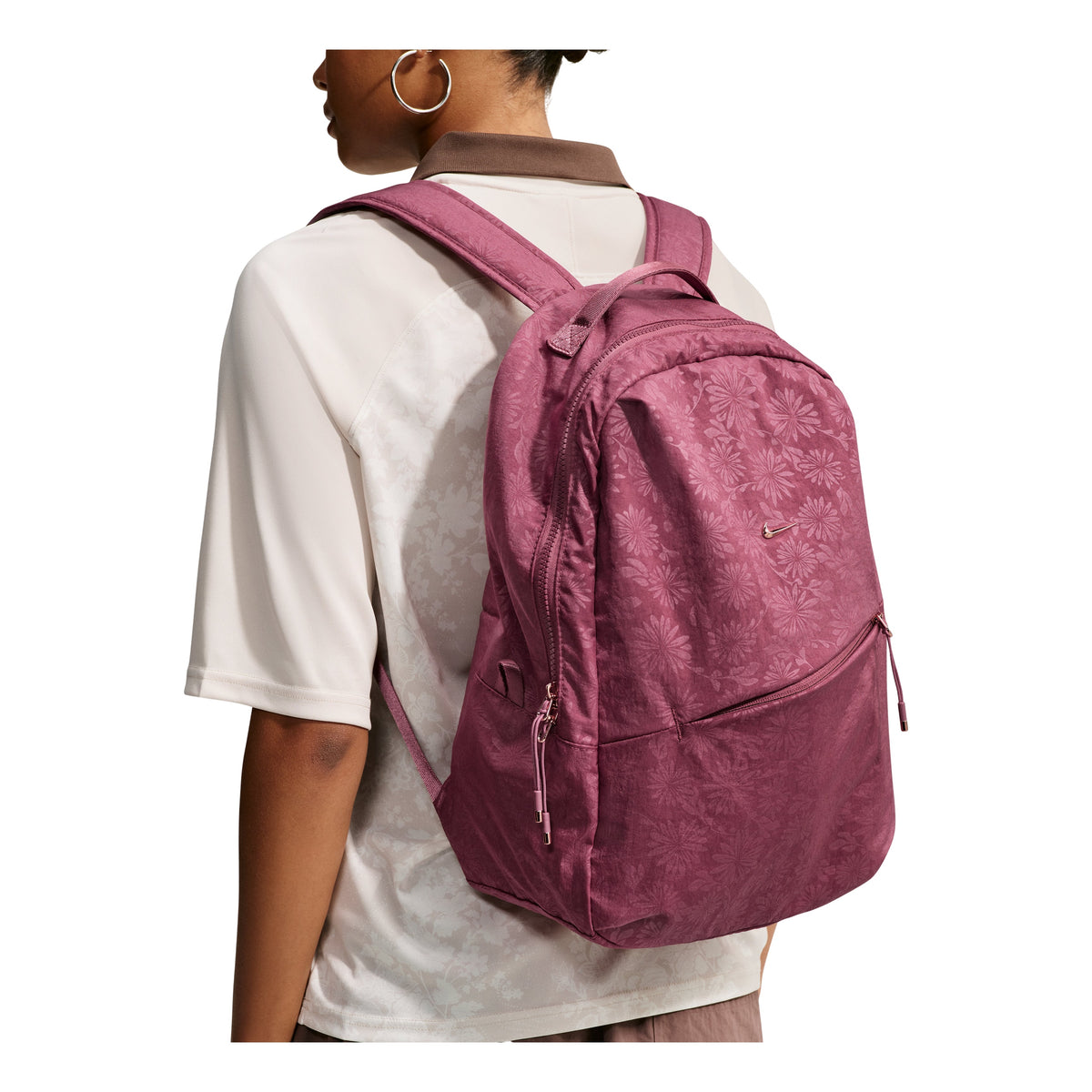 Nike Aura 24L Floral Backpack 'Pink Smoke Pink Smoke ROSE GOLD BRL' IQ1267-654