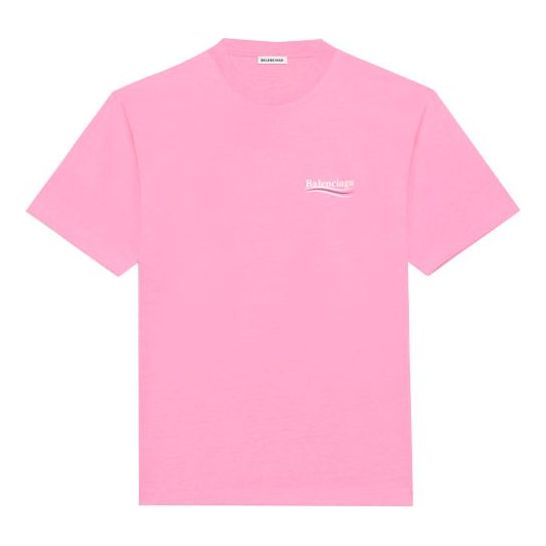 Balenciaga Political Campaign Logo Round-neck Tee Pink/Red 641655TJVF75713