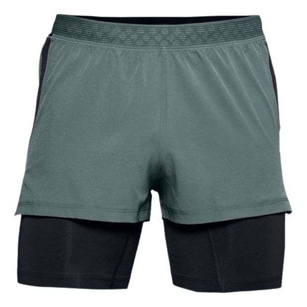 Under Armour RUSH 2-in-1 Running Shorts 'Teal Black' 1350149-424