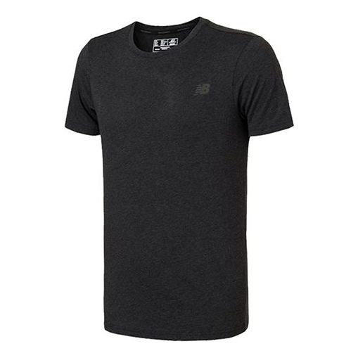 New Balance Men's New Balance Knit Tops Round Neck Breathable Sweat-Wicking Short Sleeve Black AMT73080-BKH