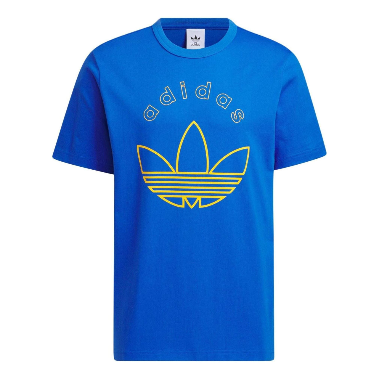 adidas Original Logo Printed T-Shirt Asia Sizing 'Blue Yellow' JD1577