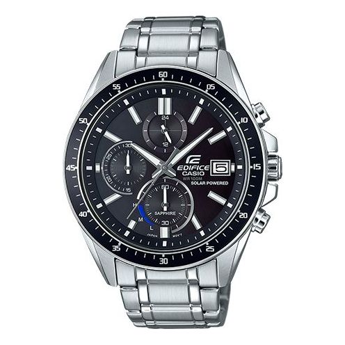 CASIO EDIFICE Quartz Waterproof Solar Powered Stainless Steel Strap Mens Black Analog EFS-S510D-1AVUPR