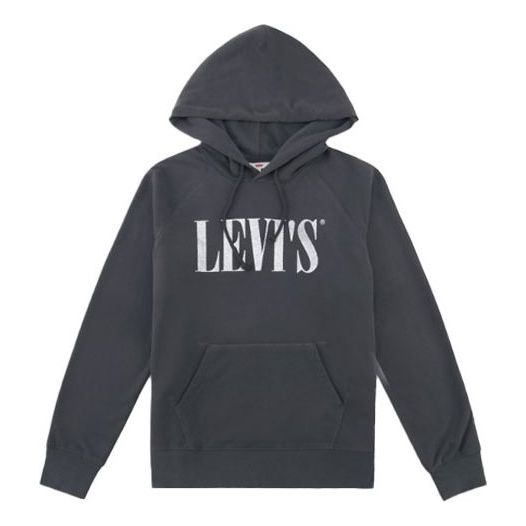 (WMNS) Levi's Alphabet Logo Printing Hoodie Gray 35946-0127