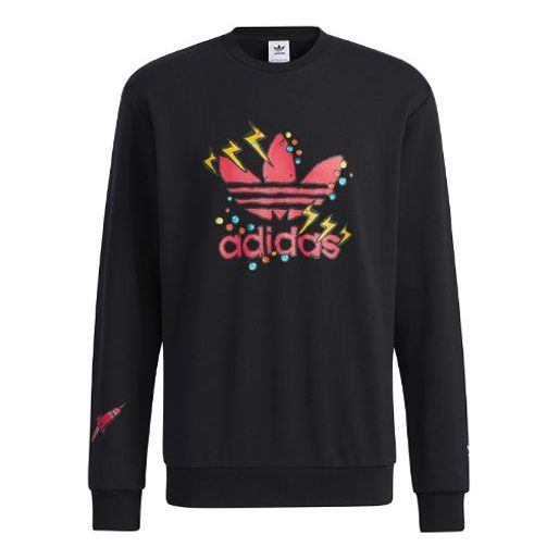 adidas originals Fangtastic Series Disney Mickey Printing Sports Round Neck Pullover Black H37058