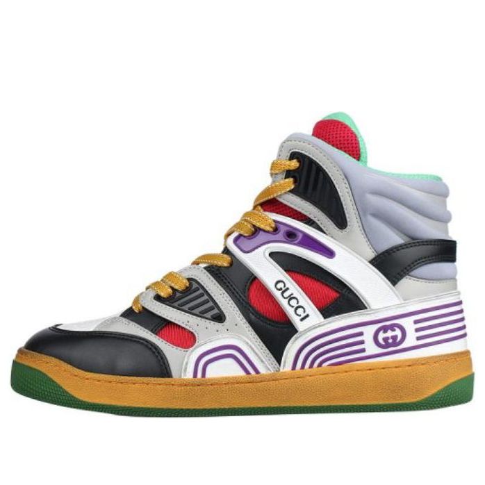 (WMNS) Gucci Basket High 'Black White Purple' 661312-2SH90-1072