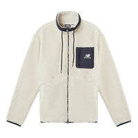 New Balance Men's New Balance Stand Collar Splicing Lamb's Wool Jacket White MDA3N511-CRE