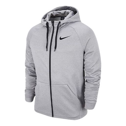 Nike Therma Zipper Cardigan Casual Sports Hooded Jacket Gray AJ4451-091